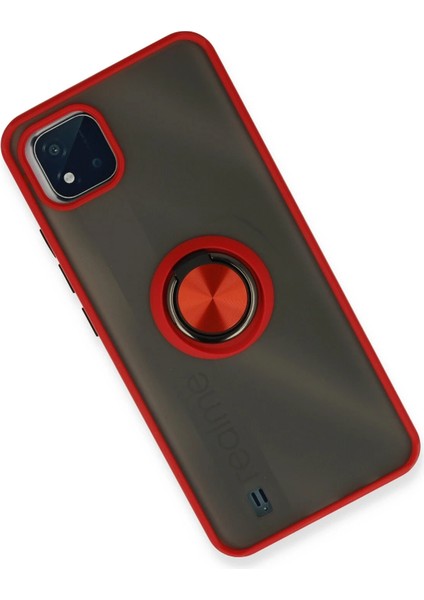 Realme C11 2021 Kılıf Montreal Yüzüklü Silikon Kapak - Kırmızı Svlrs fiyatları