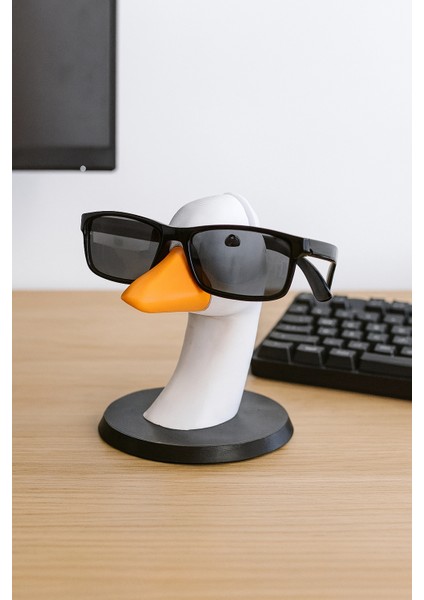 Masaüstü Ördek Gözlük Tutucu | Dekoratif Çalışma Masası Gözlük Tutucu | %100 Doğal Malzeme