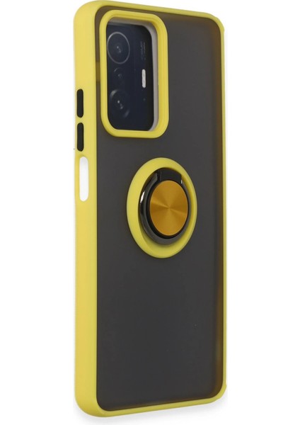 Xiaomi Mi 11T Pro Kılıf Montreal Yüzüklü Silikon Kapak - Sarı Svlrs fiyatları