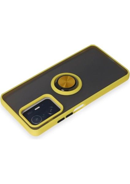 Xiaomi Mi 11T Pro Kılıf Montreal Yüzüklü Silikon Kapak - Sarı Svlrs modelleri