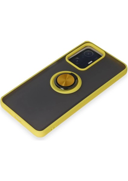 Xiaomi Mi 11T Pro Kılıf Montreal Yüzüklü Silikon Kapak - Sarı Svlrs fırsatları