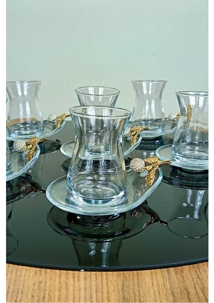 Gümüş 6'lı Çay Seti, Şık ve Zarif, Hediyelik, Çeyizlik, Gri modelleri