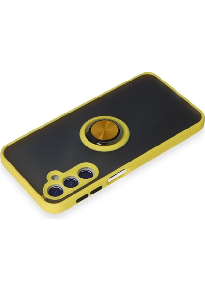 Samsung Galaxy M34 5g Kılıf Montreal Yüzüklü Silikon Kapak - Sarı Svlrs modelleri