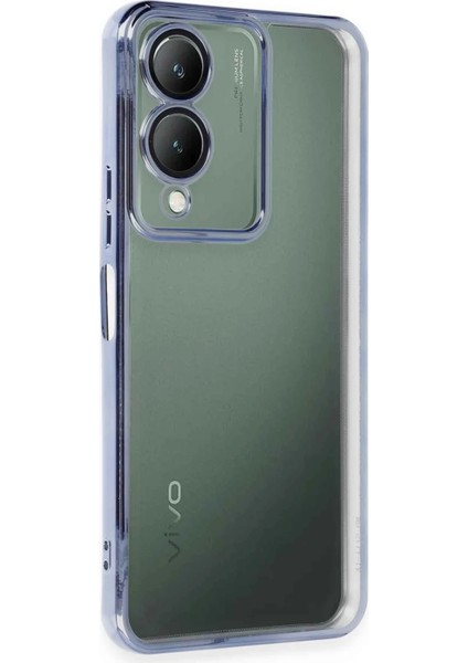 Vivo Y17S Kılıf Razer Lensli Silikon - Açık Mavi Svlrs