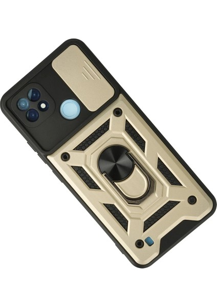 Realme C21 Kılıf Pars Lens Yüzüklü Silikon - Gold Svlrs fiyatları