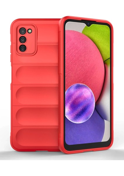 Samsung Galaxy A03S Kılıf Optimum Silikon - Kırmızı Svlrs