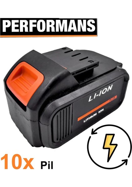 10'lu Li-Ion Batarya Seti, Şarjlı Yedek Akü, Çok Amaçlı Power Paket
