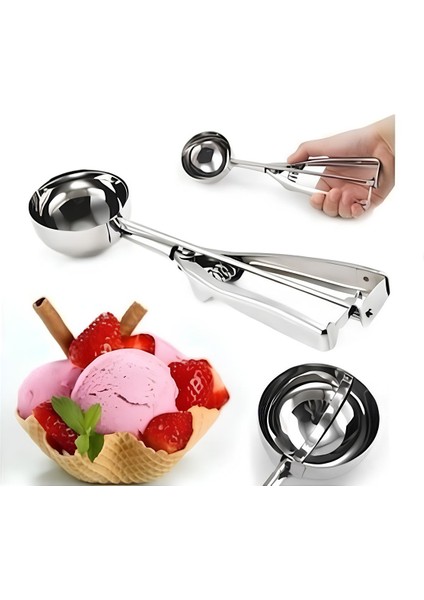 Metal Yaylı Dondurma Kaşığı, Pratik ve Dayanıklı, Lezzetli Tatlar Için Uygun