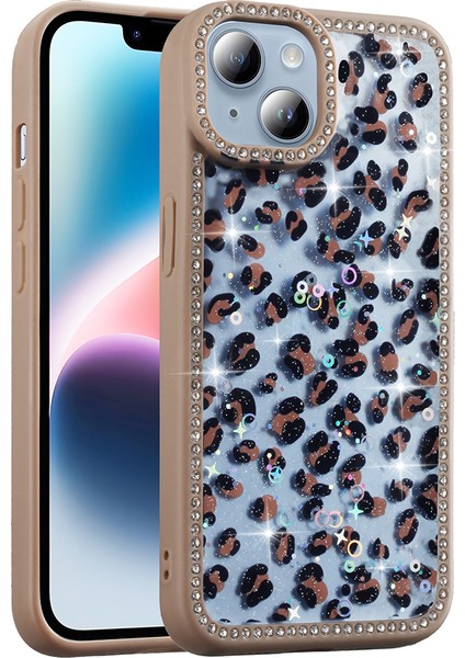 Apple iPhone 15 Uyumlu Kılıf Taşlı ve Simli Tasarım Zore Azra Kapak