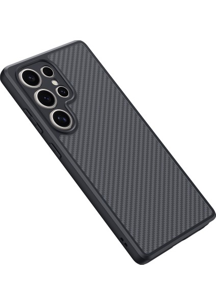 Samsung Galaxy S25 Ultra Uyumlu Kılıf M-Safe Şarj Özellikli Karbon Fiber Tasarımlı Zore Elnino Kapak fırsatları