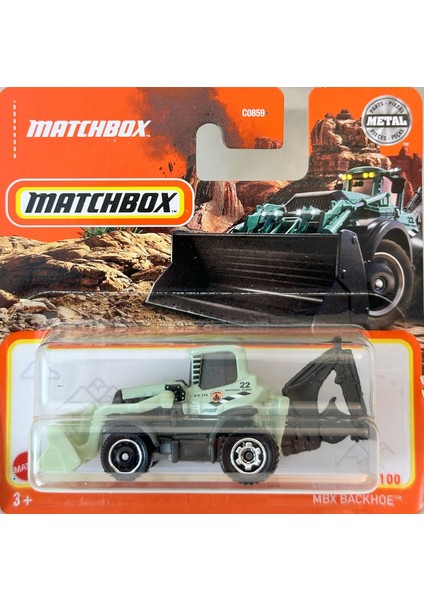 Matchbox 29/100 Mbx Backhoe Yeşil, Kepçe Tekerlekli Yükleyici HFT01 (2022)