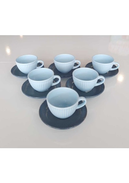 Şık 12 Parça Mavi Çay Fincanı Takımı, 6 Kişilik, Estetik ve Dayanıklı fiyatları
