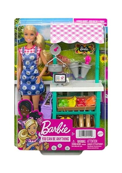 Çiftçi Pazarı Oyun Seti - Sarı Saçlı Bebek, Barbie Bebek, Tezgah, Kasa, Sebzeler, Ekmek, Çiçekler ve Çok Daha Fazlasıyla Çiftçi Pazarı Oyun Seti, 3 Yaş ve Üzeri, HCN22 fiyatları