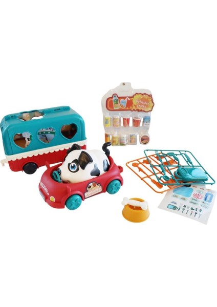 Mogi Toys Ses Kontrollü Köpek, Araba ve Atıştırma Arabası Seti