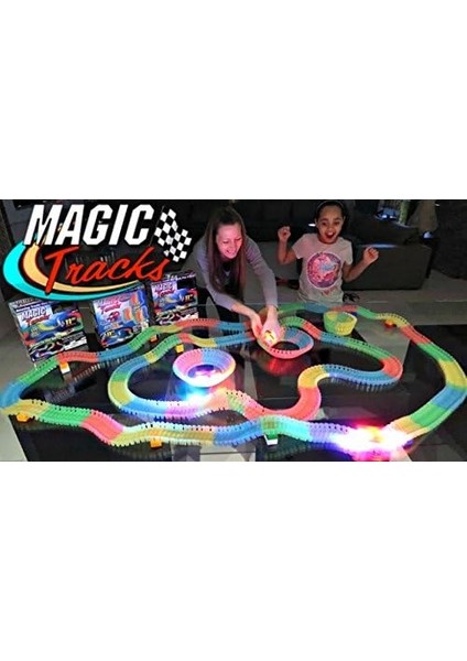 Track 168 Parça, 205 cm Parkur - LED Işıklı Arabası ile Esnek Raylı Yarış Pisti modelleri