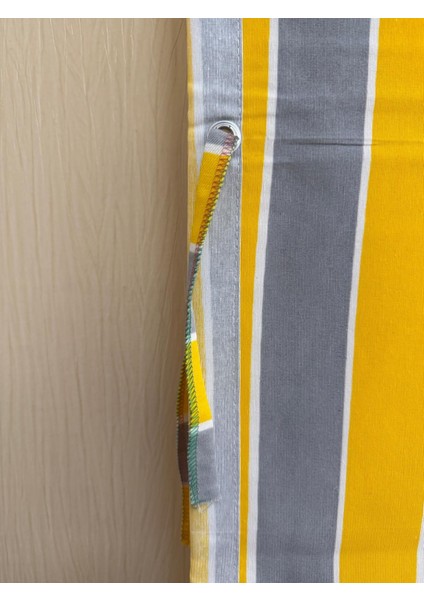 Sarı Gri Balkon Perdesi, Çardak Perdesi, Korniş Düğmeli ve Kuş Gözü Delikli Balkon Perdesi fırsatları