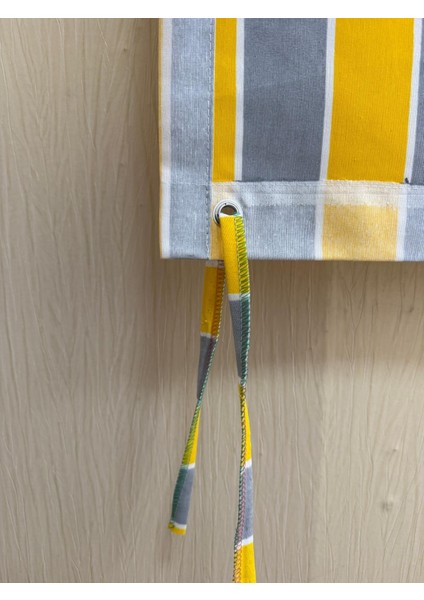 Sarı Gri Balkon Perdesi, Çardak Perdesi, Korniş Düğmeli ve Kuş Gözü Delikli Balkon Perdesi indirimleri