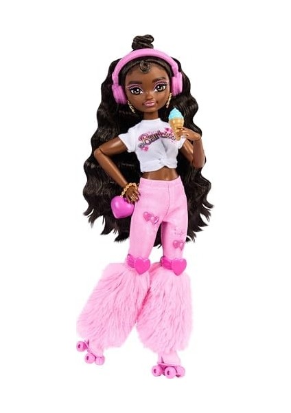 Dream Besties™ Paten Partisi™ 'brooklyn' Bebek ve Aksesuarları Rüya Arkadaşlar Patenci Barbie 'brooklyn' Bebek ile Müzik ve Video Temalı 9 Aksesuar JFX97 modelleri