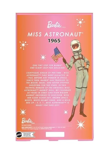 Miss Astronaut™ Bebek Gümüş Uzay Kıyafeti, Uzay Botu ve Astronot Kaskı Aksesuarıyla Koleksiyona Uygun Barbie Signature Miss Astronaut Bebek JBJ48