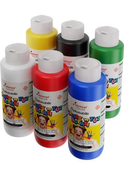 Rose Ana Renkler Parmak Boyası 6'lı Set 6X120 ml