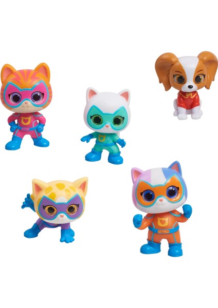 Play Junior Superkitties Kahraman Takımı, 5 Parçalı Figür Seti, 5 cm Büyüklüğünde Koleksiyon Figürleri, 3 Yaşından Itibaren Çocuk Oyuncağı