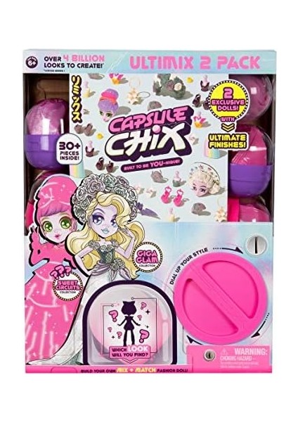 Chix 36450 Ultimix 2'li Paket 2 Ram Rock ve Ctrl+Alt+Magic, 2 Özel Moda Bebeği Oluşturmak Için Montaj Seti, 10 Sürpriz Kapsüllü Kutu, 6