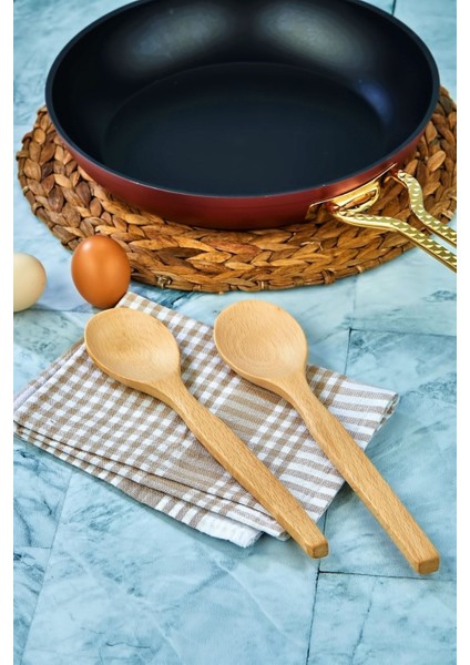 Iki Renkli Ahşap Yemek Kaşığı Takımı, Şık ve Dayanıklı Mutfağınıza Uygun