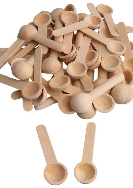 6'lı Renkli Ahşap Mini Ölçekli Baharat Kaşığı 6.5 Cm, 6 Adet