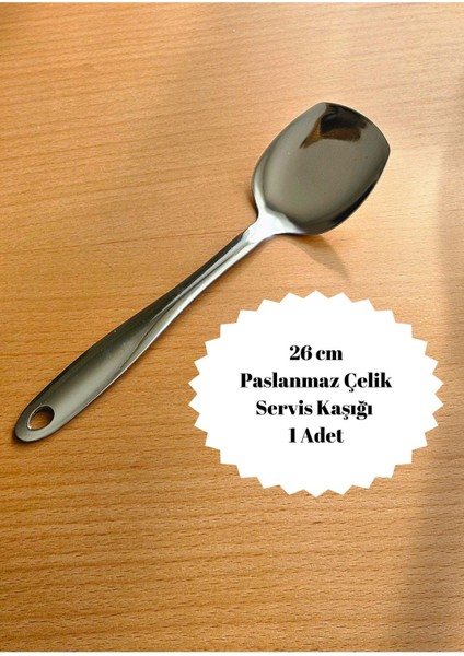 Paslanmaz Çelik 26 cm Servis ve Sunum Kaşığı, Şık ve Dayanıklı Tasarım, 1 Adet
