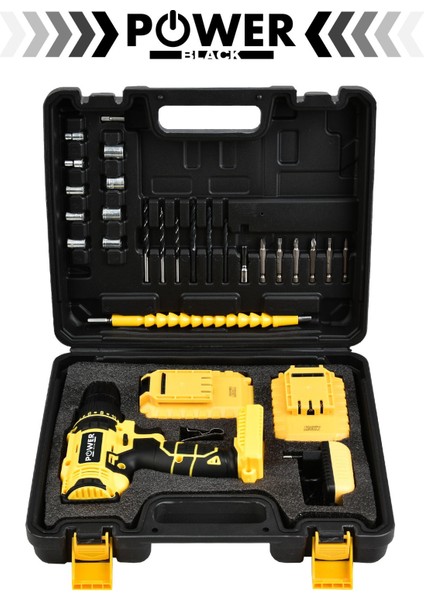 12V Çelik Şanzumanlı Bakır Sargılı Çift Akülü Matkap Vidalama