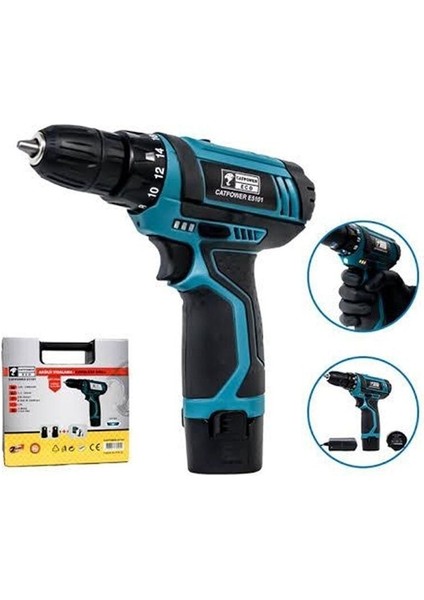 12V 1.3AH Akülü Vidalama, Güçlü ve Güvenilir, 2 Yıl Garantili