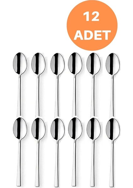 12 Adet Şık Paslanmaz Çay Kaşığı, Günlük Kullanım Için Ideal ve Dayanıklı Set