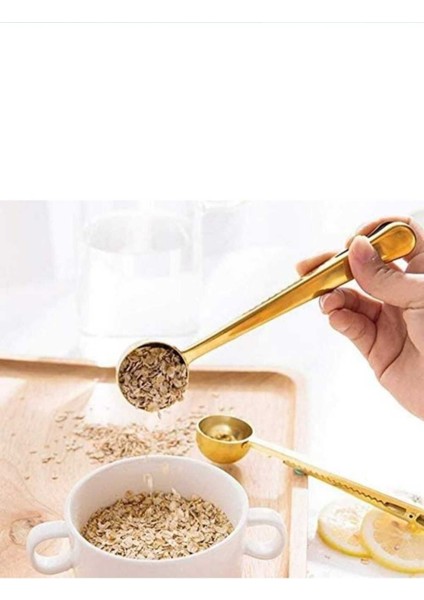 Paslanmaz Çelik Kahve Kaşığı, Çok Fonksiyonlu Mutfak Klipsi, Ölçü, Un ve Şeker Ölçeği fırsatları