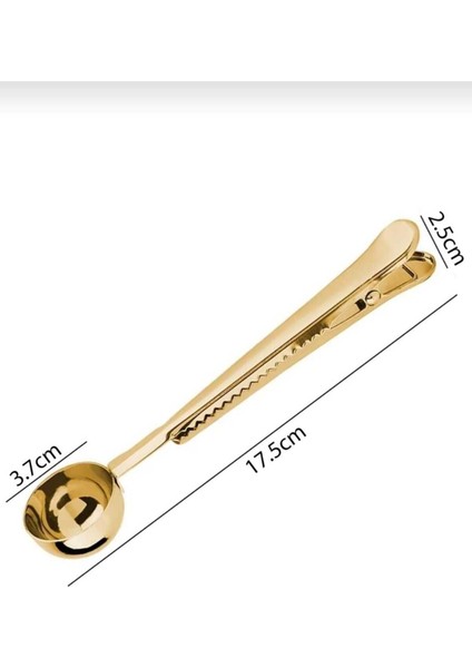 Paslanmaz Çelik Kahve Kaşığı, Çok Fonksiyonlu Mutfak Klipsi, Ölçü, Un ve Şeker Ölçeği