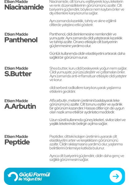 Firming %12 Peptid %2 Panthenol Sıkılaşma, Canlılık Ve Derin Onarıcı Etkili Spf30 Güneş Kremli Yüz Kremi 50 ml