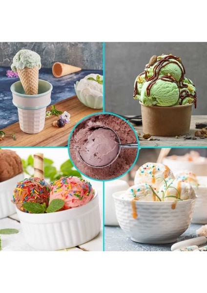 6 cm Çelik Paslanmaz Dondurma ve Kurabiye Kaşığı, Çok Renkli, Dayanıklı ve Şık Tasarım