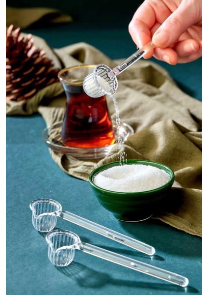 Turuncu Renkli Origami Şekilli Şeker ve Kahve Kaşığı Seti 6 Adet