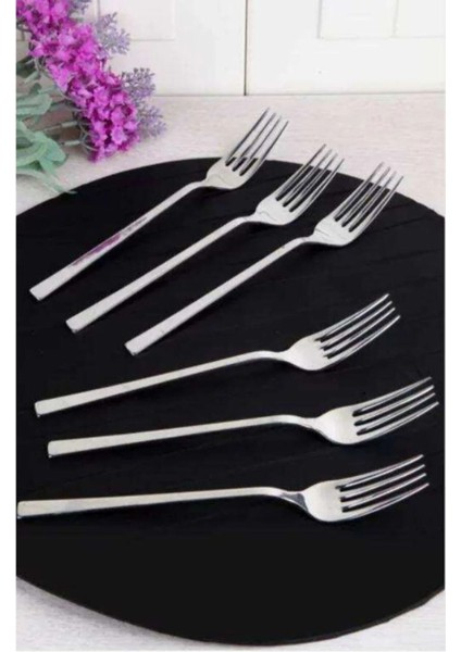 12 Adet Şık Paslanmaz Çelik Tatlı ve Meyve Çatalı, Düz Model, Dayanıklı ve Zarif Tasarım fiyatları