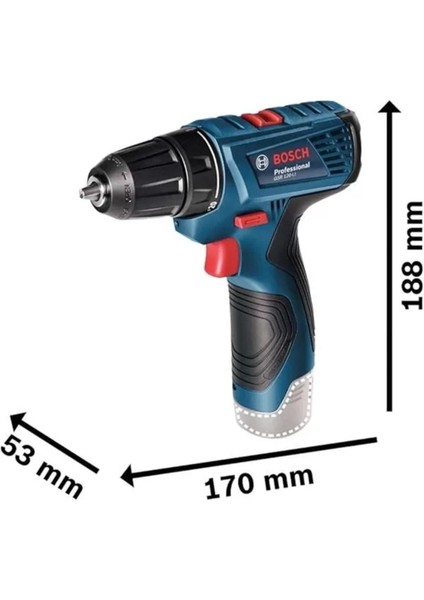 12V Akülü Delme Vidalama Seti, 2×2,0 Ah Akü, Şarj Cihazı