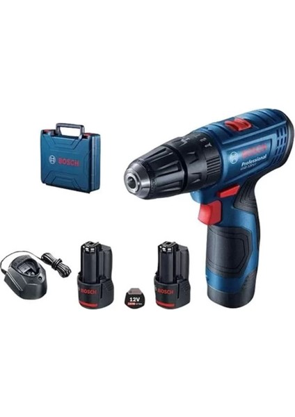 12V Akülü Delme Vidalama Seti, 2×2,0 Ah Akü, Şarj Cihazı
