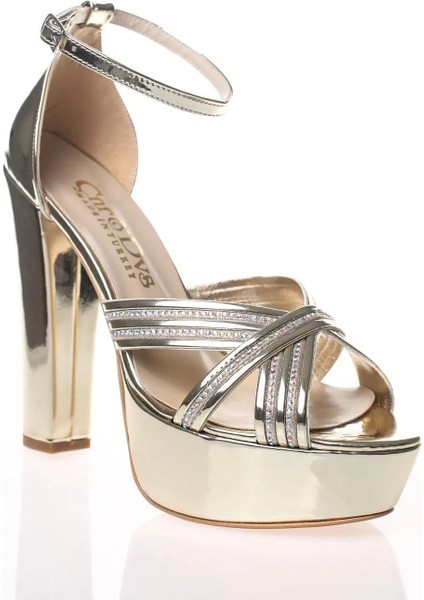 Kadın Moda Şık Sarı Gold Çapraz Bant Topuklu Zarif Tasarım Düğün Nişan Gece Abiye Ayakkabı fiyatları