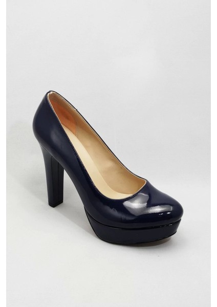 Kadın Moda Şık Lacivert Klasik Topuklu Ayakkabı Topuklu Düğün Nişan Gece Abiye Ayakkabı fiyatları