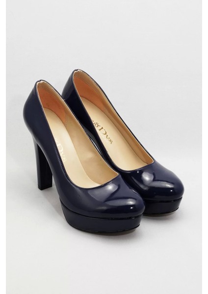 Kadın Moda Şık Lacivert Klasik Topuklu Ayakkabı Topuklu Düğün Nişan Gece Abiye Ayakkabı modelleri