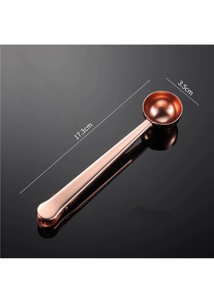 Bronz Kahve Ölçü Kaşığı ve Paket Klipsi, Şık ve Kullanışlı Set fiyatları