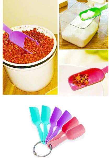 Turuncu 6'lı Plastik Baharat Kaşığı Seti, Pratik ve Şık Mutfak Gereci