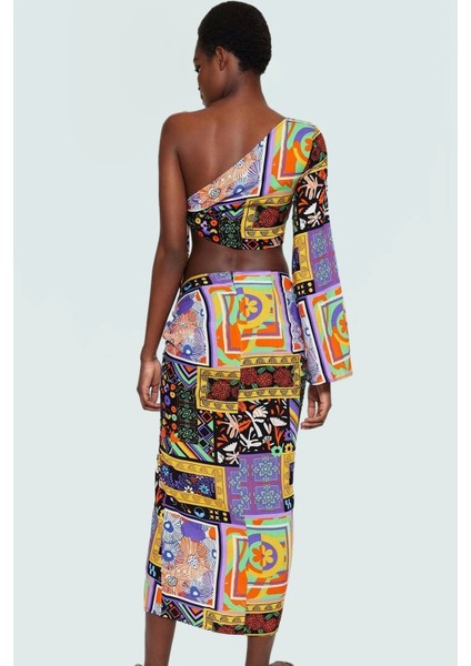 Şık Etnik Desenli Viskoz Bluz Etek Plaj Takımı Yaz Için Yüksek Kalite Premium Rahat Kullanım modelleri