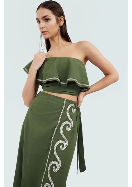 Yazlık Asimetrik Yaka Leopar Desenli Pamuklu Uzun Bluz Etek Takım Özenle Seçilmiş Yüksek Kalite fiyatları