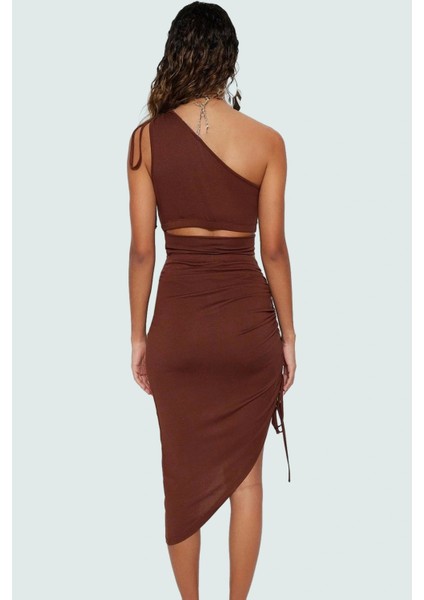 Kadın Tek Omuzlu Örme Bluz Etek Takım Yazlık Plaj Elbisesi Uzun Ömürlü Rahat ve Şık Kaliteli Işçilik modelleri