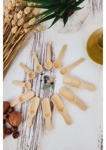 12 Parça Ahşap Baharat ve Kahve Kaşığı Seti, Pembe Renkli, Şık ve Kullanışlı fiyatları