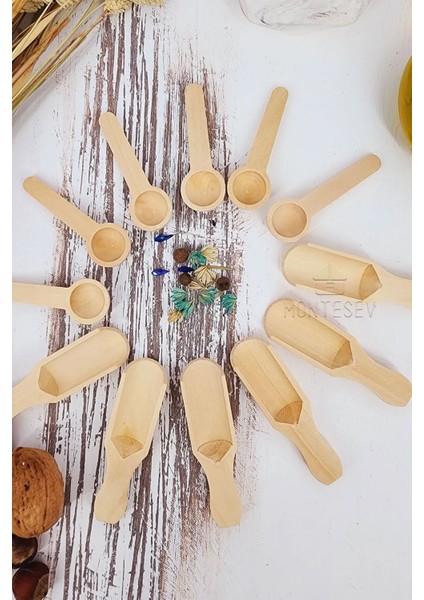 12 Parça Ahşap Baharat ve Kahve Kaşığı Seti, Pembe Renkli, Şık ve Kullanışlı fırsatları